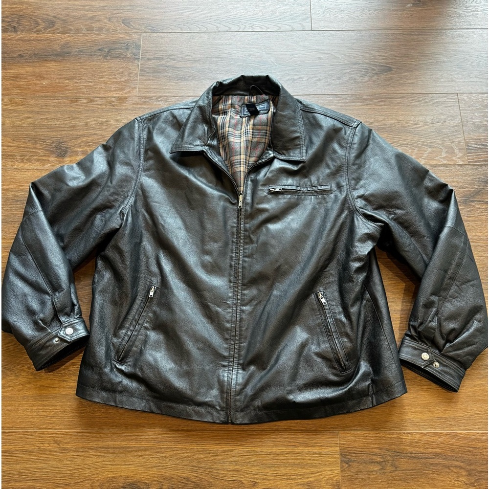 STO Susquehanna Trail Outfitters Men’s Black Leather Bomber Jacket Size XXL